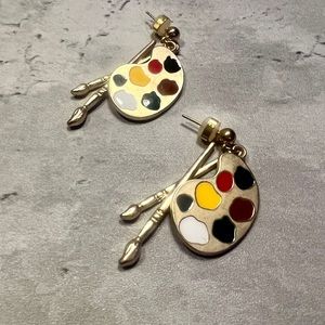 NWT Handmade Painter’s Palette & Brush Pierced Earrings